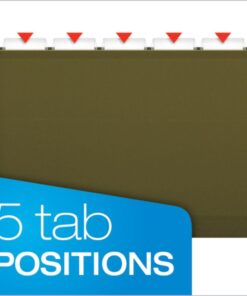 Pendaflex Extra Capacity Reinforced Hanging File Folders, 2", Letter Size, Standard green, 1/5 Cut, 25/BX (04152X2) 2" 11 51klvynBRaL