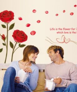 ufengke Red Rose Removable Wall Stickers Murals for Living Room/Bedroom (Rose, No. 1) 18 51kmhTHr96L