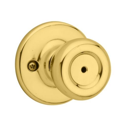 Kwikset Tylo Bed/Bath Knob in Polished Brass