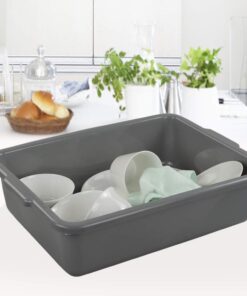 Eagrye 4-Pack Bus Tubs, Commercial Tote Box, Plastic Bus Box (13 L Capacity), Grey 13 L 16 51l3TbqFxFL