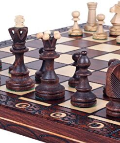 The Zaria Chess Set, Handcrafted, Elegant, Wooden Chess Pieces, Chess Board That Folds for Chess Piece Storage 11 51l4radn8YL