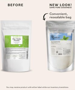 Sky Organics Zinc Oxide Powder for Body, 100% Pure Non-Nano & Uncoated for DIY, 16 Oz. 22 51lBKTRHwLL