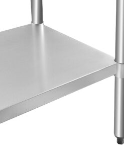 ROCKPOINT Stainless Steel Table for Prep & Work with Backsplash 60x24 Inches, NSF Metal Commercial Kitchen Table with Adjustable Under Shelf and Table Foot for Restaurant, Home and Hotel 60x24inch 37 51lE lm99yS