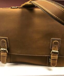 16" Messenger Bag For Men Genuine Leather Vintage Satchel Briefcases RFID Protection Computer Laptop Bag Hunter 48 51lEIa0jKCL
