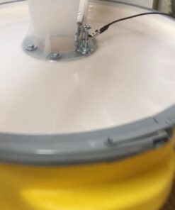 Eagle 20 Gallon Salvage Barrel Drum with Metal Ring Lever-Lock Lid, 21" Height, 21" Diameter, Blow-Molded HDPE, Yellow, 1654 60 51lG fdJfCL