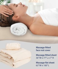 ForPro Premium Flannel 3-Piece Massage Sheet Set for Massage Tables, Includes Flat Sheet, Fitted Sheet and Fitted Face Rest Cover, Natural 17 51lRcLE tBL