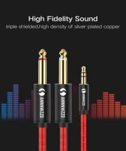 ANNNWZZD 1/8 to 1/4 Stereo Cable, 1/4 to 3.5mm 1/8 TRS Y Splitter Audio Cord Compatible with Phone, PC, Computer Sound Card 15ft/5m 10 51lUHQRK2IL