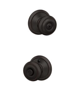 Schlage F40 GEO 716 Georgian Door Knob, Bed & Bath Privacy Lock, Aged Bronze 16 51lcXLELmL