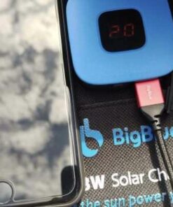 Solar Panels Charger with Digital Ammeter, BigBlue 28W SunPower Camping Solar Panel, Dual USB(5V/4A Overall), IPX4 Waterproof, Compatible with iPhone 13/11/Xs/X/8/7, iPad, Samsung Galaxy, Google Pixel Blue 63 51leq8L6MiL