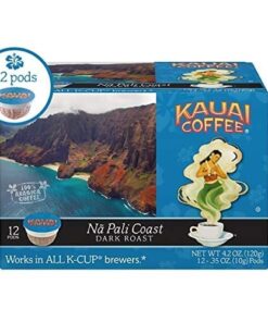 Kauai Coffee Single-Serve Pods, Na Pali Coast Dark Roast Arabica Coffee from Hawaii’s Largest Coffee Grower, Compatible with Keurig K-Cup Brewers - 12 Count 12 Count (Pack of 1) 33 51lk s2yNBL