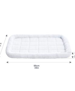 Amazon Basics 35-Inch Padded, Dog & Pet Bolster Bed, White, 35.04"L x 22.05"W x 2.76"H 35.0"L x 22.1"W x 2.8"Th 21 51lnIcmrLuL