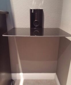 Mount-It! TV Shelf | Single Floating Component Shelf for Cable Box, Playstation, DVD Player, and Xbox | Tempered Glass Material, 22 Lbs Capacity (Black) 1 Shelf 29 51lqoPUQG5L