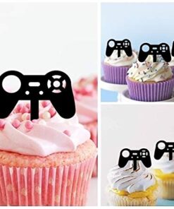 TA0849 Gamepad Video Game Controller Joystick Silhouette Party Wedding Birthday Acrylic Cupcake Toppers Decor 10 pcs 4 51lsxJHUQ1L