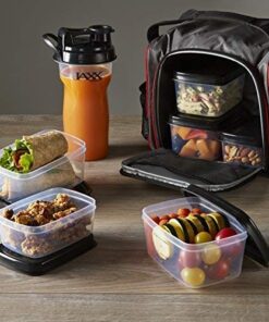 Fit & Fresh Jaxx Fit Pack Meal Prep Bag, Standard, Red & Black, Polyester 22 51m Toll0iL