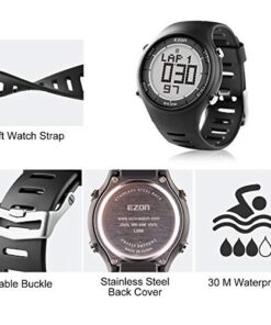 EZON Digital Sport Watch Ultra-Thin Outdoor Running Black Red Blue Watch L008 12 51m0CNCM4L