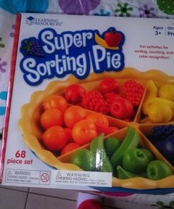 Learning Resources Super Sorting Pie - 68 Pieces, Ages 3+ Toddler Fine Motor Toy, Preschool Learning Games, Develops Counting and Color Recognition, Pretend Play Food, Kids Tweezers 40 51m9Da9i2tL