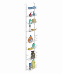 ClosetMaid Adjustable Organizer Rack with Baskets Wall or Over Door Mount, for Kitchen, Pantry, Utility Room, Closet, 12 in. W, White Finish, Inch 12-Inch 36 51mBuPcRacL