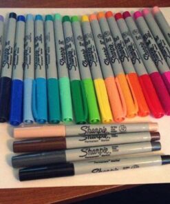 SHARPIE Permanent Markers, Ultra Fine Point, Assorted Colors, 24 Count 24-Count Ultra-Fine 47 51mMO84cLL
