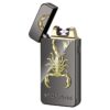 Kivors USB Rechargeable Flameless Lighters Windproof Electronic Zinc Plasma Dual Pulse Arc Lighter Eagle Lighters for Candle Camping BBQs Business Gift Black Scorpion 18 51mUveWu5L