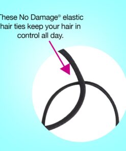 Scunci by Conair No Damage Assorted Sizes Elastics, for Women and Men, Elastic Hair Ties with No Damage in Black, 36 Pack Black Assorted Sizes 17 51mVHQC ABL