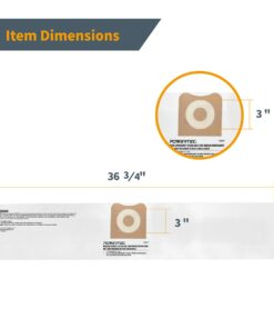 POWERTEC VF3501, WS32045F Replacement Bags for Ridgid & Workshop 3-4.5 Gallon Wet/Dry Vacs, Fits WD40500, WD40700, WD40501, WD45500, WD45220, 5PK (75017) 3-4.5 Gal, 5 PK 10 51mXzeC2azL