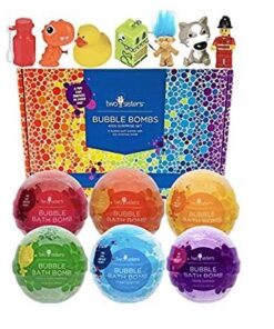 Two Sisters Bath Bombs for Kids with Surprise Toys Inside, 6 Bubble Bath Bombs with Kid Toy Suprises, Gentle and Kids Safe, Ideal Birthday Gift for Boys & Girls 6-pack Surprise 45 51mfZ6xZuzL