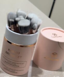 Kabuki Makeup Brush Set - Foundation Powder Blush Concealer Contour Brushes - Perfect For Liquid, Cream or Mineral Products - 10 Pc Collection With Premium Synthetic Bristles For Eye and Face Cosmetic Rose 35 51mi8 vF1WL