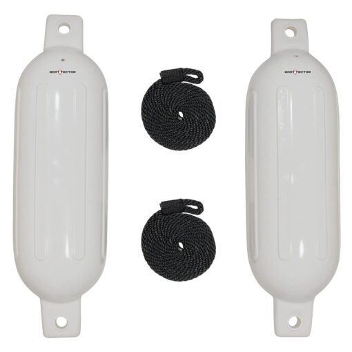 Extreme Max 3006.7201 BoatTector Inflatable Fender Value 2-Pack - 6.5" x 22", White 6.5" x 22"