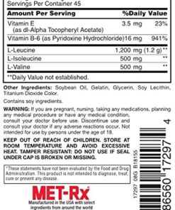 MET-Rx BCAA 2200 Amino Acid Supplement, Supports Muscle Recovery, 180 Softgels 180 Count (Pack of 1) 14 51mnBMVvx5L