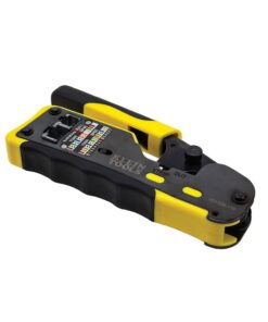 Klein Tools VDV226-110 Ratcheting Modular Data Cable Crimper / Wire Stripper / Wire Cutter for RJ11/RJ12 Standard, RJ45 Pass-Thru Connectors 40 51mnINUQV8L