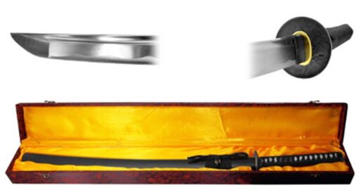 New 40" Oda Nobunaga Black Battle Ready War Lord Samurai Warrior Katana Sword & Sword Display Case