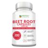 Beet Root Capsules - 1200mg Per Serving - 200 Beet Root Powder Capsules - Beetroot Powder Supports Blood Pressure, Athletic Performance, Digestive, Immune System (Pure, Non-GMO & Gluten Free 59 51mynjypL8L