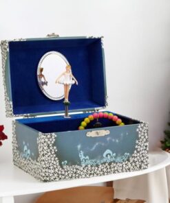 Jewelkeeper Girl's Musical Jewelry Storage Box with Twirling Fairy Blue and White Star Design, Swan Lake Tune 21 51n93oCqYL