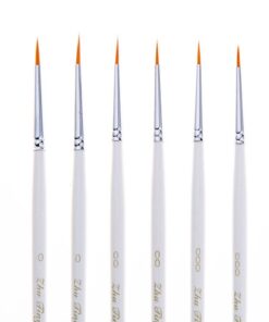 Alternative view of Fine Detail Paint Brush Set, 6 Pieces Miniature Art Brushes for Fine Detailing,Art Painting - Acrylic, Watercolor, Oil - Miniatures, Models, Airplane Kits, Nail White