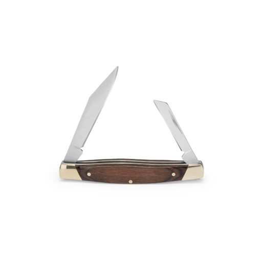 Buck Knives 375 Deuce 2-Blade Folding Pocket Knife with Wood Handle Brown