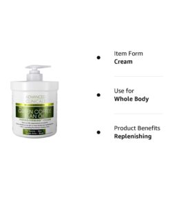 Advanced Clinicals Green Coffee Bean Lift & Slim Body Cream Skin Care Anti Cellulite Cream | Caffeine Body Lotion Balm To Firm, Tighten, & Hydrate Look Of Legs, Arms, Tummy, Butt, & Thighs, 16 Ounce 16 Ounce (Pack of 1) 30 51nF8s2fdiL