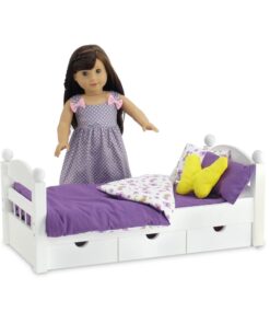 Emily Rose 18 Inch Doll Bedding for Doll Beds, Cradles and Cribs | 5 PC Purple Reversible Butterfly Print 18" Doll Bedding Gift Set with 3 Pillows! 12 51nFJx0V5L