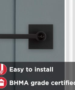 Kwikset 91560-029 Halifax Slim Square Keyed Entry Lever Featuring Smartkey, Iron Black Matte Black Square Rose Old Version 30 51nGYaZUPcL