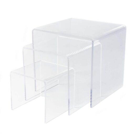 Clear Acrylic Riser Set of Three (3-Inch, 4-Inch, 5-Inch) by Super Z Outlet