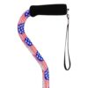 NOVA Designer Walking Cane with Offset Handle, Lightweight Adjustable Walking Stick with Carrying Strap Stars & Stripes Design 50 51nW7Qj5nlL