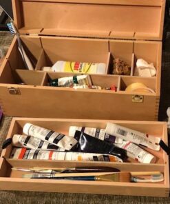 Art Alternatives Wood Box Supply Chest,Brown,16-1/8"x8"x5-7/8" 37 51nWT9YQGkL