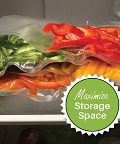FoodVacBags 100 8" x 12" Quart Vacuum Seal Bags, Food Storage, Food Saver compatible, BPA Free, Commercial Grade, Heavy Duty, Sous Vide Cooking 17 51njHfo8FhL