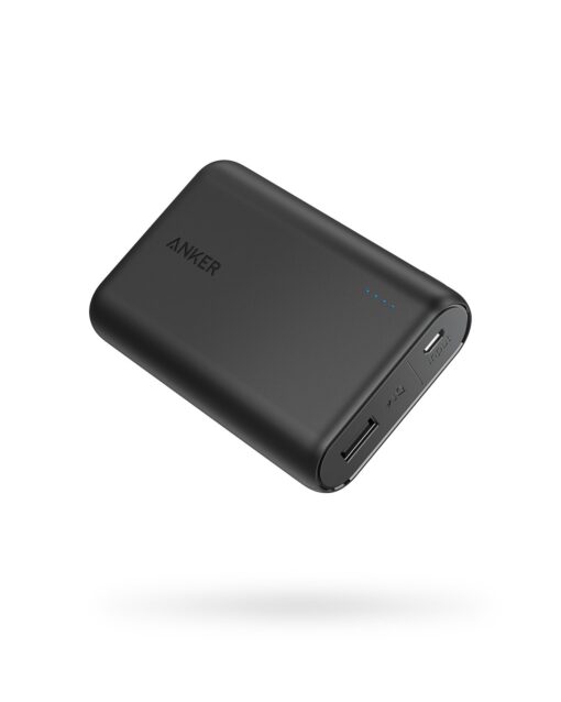 Anker PowerCore 10000 Portable Charger, 10,000mAh Power Bank, Ultra-Compact Battery Pack, Phone Charger for iPhone 15/15 Plus/15 Pro/15 Pro Max, Samsung and More Black