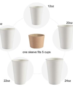 SPRINGPACK Coffee Sleeves - 500 count Disposable Corrugated Hot Cup Sleeves Jackets Holder - Kraft Paper Sleeves Protective Heat Insulation Drinks Insulated Fits 12,16,20,22,24 oz Coffee Cups Brown 13 51nxYbx3j8L