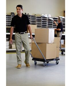 Rubbermaid Commercial Products Convertible Folding Utility Dolly/Cart/Platform Truck with wheels, FG440100BLA, 500 lbs Capacity, Black Triple Trolly 5" Casters 20 51o5C8RUigL