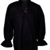 GothikShop Men's Renaissance Summer Pirate Shirt Medieval Hippie Costume Large Black 6 51o6z2DcDvL