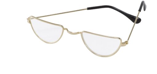 Bristol Novelty BA733 Half Moon Glasses, Unisex-Adult, Gold, One Size