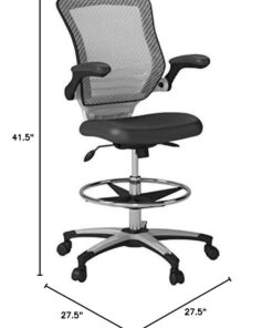 Modway EEI-211 Edge Drafting Chair - Reception Desk Chair - Flip-Up Arm Drafting Chair in Gray Grey 30 51oGGWaEA9L