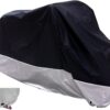 XYZCTEM All Season Black Waterproof Sun Motorcycle Cover,Fits up to 116" Motors (XXX Large & Lockholes) 116" Black & Silver 6 51oOlsYj0L 2