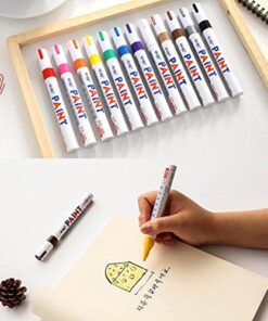 BEMLP Permanent Marker Pen Colorful Waterproof Metal Oilly Fill Paint For School DIY Tyre Tire Tread CD Metal Paint Markers Tire pen 12 Colors for Scuba gear 12 51obCPu9oJL